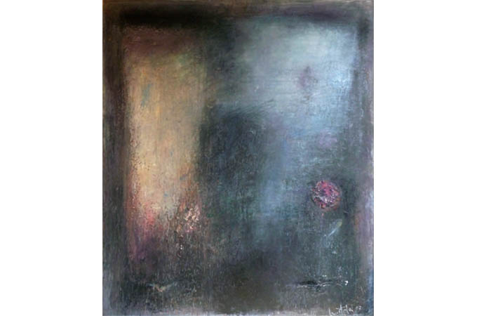 Pensiero e ombre in un antico giardino - olio su tela - cm110 x 130 - 2007