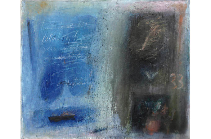 Lettera e mistero nell'azzurro - olio su tela - cm 80 x 100 - 2009
