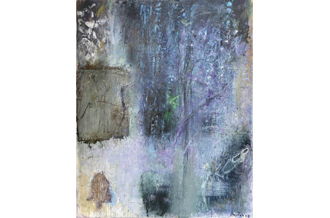 Frammenti nel viola - olio su tela - cm 80 x 100 - 2011