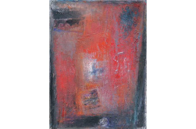 Quello che resta, paesaggio in rosso - olio su tela - cm 60 x 95 - 2005